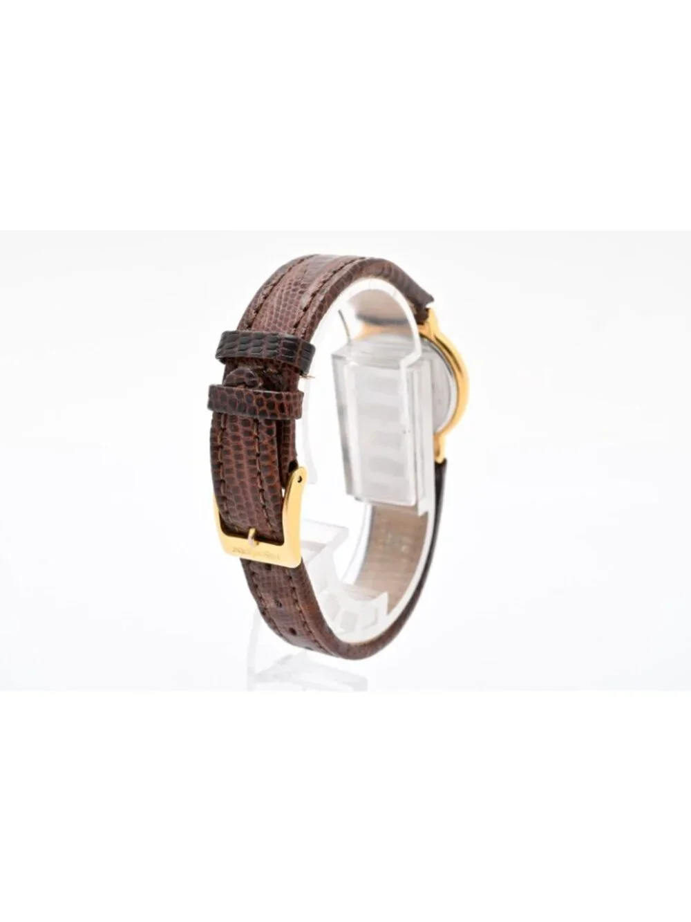 Saint Laurent YSL 2200 Quartz Watch Gold Dial Leather Strap